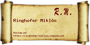 Ringhofer Miklós névjegykártya