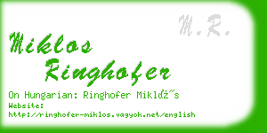 miklos ringhofer business card